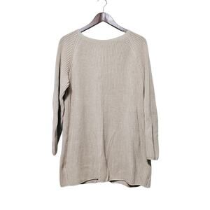 525 America Sweater Women's Size L Open Back Tan Cotton Neutral Minimalist